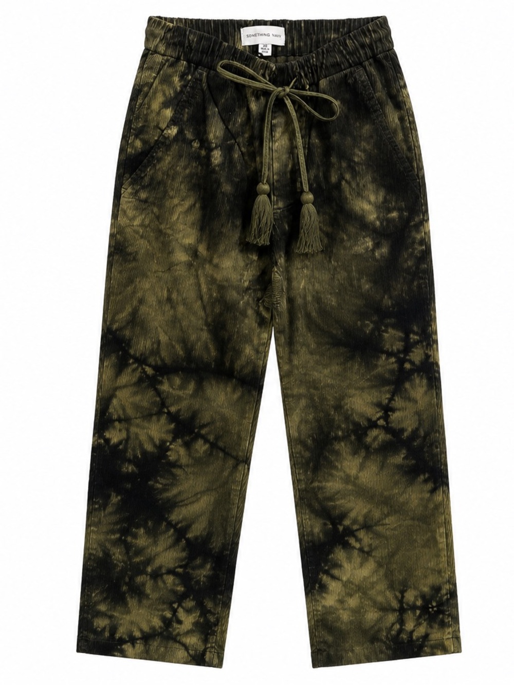 Something Navy Birdie Corduroy Tie Dye Pants XS NWT Olive Boho Fall